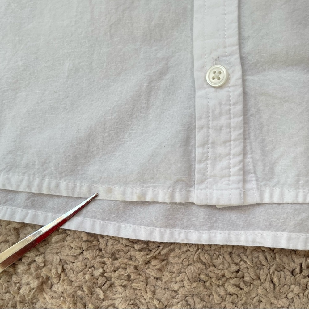 Madewell White Cropped Boxy Utility Button-Up Shirt Women’s Size Medium - Picture 14 of 16